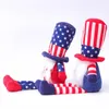 DHL Wholesale 50pcs Statek American Independence Day Gnome Plush Toys Red Blue Handmade Patriotyczny Karf Doll Diving Dift Dekoracja domu