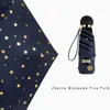 Rensa mini paraply regn kvinnor blommor konst Parasol Sakura paraply lyxigt litet lock UV Idee Regalo Men Unbrella Corporation