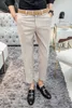 İlkbahar Yaz Kore Erkekler Pantolon Rahat Iş Elbise Pantolon Ayak Bileği Uzunluğu Streetwear Slim Fit Pantolon Örgün Ofis Sosyal Pantolon 210527