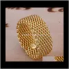 Banda JewelryFactory Preço topo Qualidade de alta qualidade 18k anéis de ouro moda unisex jóias DFF0740 Drop entrega 2021 rp8k1
