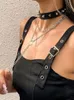 Harajuku noir Goth Punk cuir colliers ras du cou femmes hommes Rock métal Emo Festival Cosplay fête bijoux gothique accessoires