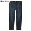 Men Jeans Denim Elastic Mid Rise Narrow Feet Quality Cotton Pantalones Whiskering Clothing 210723