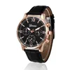 Orologi da polso Uomo Argento Nero Business Orologi al quarzo Cinturino in vera pelle Orologio moda casual Relogio Masculino Orologio di lusso