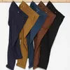 5 kleur heren casual broek klassieke stijl schuren slim fit solide khaki stretch broek mannelijke merkkleding 210715