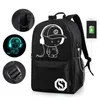 Super Cool Luminous Boys and Girls Backpack USB Charging School Bags Anime Fashion Unisex Backpack Teenager men Travel bag 211013