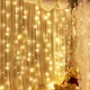 Cordes LED Thrisdar 6 3M 8 10 Suspendu Fenêtre Rideau Lumière De Noël Chaîne Fée Guirlande Pour Extérieur Chambre Mur PartyLED