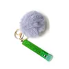 Card Grabber Phone Keychain Straps Charm Household Cute Credit Cards Puller Pompom Mini Rings Acrylic Debit Bank For Long Nail Atm Rabbit Fur Key chain Accessories