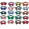 Colliers de chat laisses pour animaux de compagnie collier de rupture noeud papillon nœud papillon et cloche mignon Plaid noël rouge élastique réglable chien avec ceinture petite