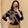 Осень 2021 года высококлассный модный женский свитер дизайнер роскошное C-письмо лоскутное вязать мягкий и комфортный с высоким качеством