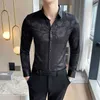 Frühling Business Dress Hemden Männer Langarm Slim Fit Casual Shirt Blume Sozialhändler Homme Streetwear Camisa Masculina 210527