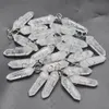 Fil de cuivre argenté pierre naturelle breloques en cristal blanc Hexagonal guérison Reiki Point pendentifs pour la fabrication de bijoux