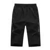 Long Shorts Men Board Quick Dry Zipper Pockets Elastane Bermuda Male Thin Lightweight Stretch Elastic Mens Summer 210806