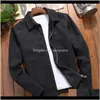 Outerwear & Apparel Drop Delivery 2021 Dimusi Autumn Bomber Jacket Outwear Cotton Coats Fashion Slim Fit Turndown Collar Business Jackets Men