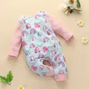 Dzieci Pajacyki Dziewczyny Rainbow Drukuj Kombinezon Infant Maluch Długie Rękaw Body Wiosna Fashional Boutique Climbing Suit Baby 23RZ Y2