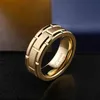 she Mens Tungsten Carbide Ring 8mm Yellow Gold Color Brick Pattern Brushed Bands For Him Wedding Jewelry Size 9-13 211217