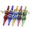 DHL Night Luminous Beads Cigarette Holder Metal pipe Pendant Multicolor Hookah Filter Tips Detachable Smoking Reusable Shisha