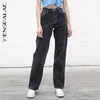 Sommar casual jeans kvinna långa byxor cowboy kvinnlig lös streetwear höga midja raka byxor za3972 210427