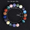 Natural Stone Beads Bracelets 10mm Women Handmade Beaded Strands Universe Galaxy Premium Space Planets Solar System Bangles for Men Gifts Chakra Yoga Jewelry