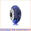 Gioielli firmati Bracciale in argento 925 Charm Bead fit Pandora Blue Star Charm Style Slide Bracciali Perline Charms stile europeo Perline Murano