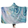 Psychedelic Art Marmor Swirl Blanket Gouache Flödande Guld Barn Hooded Blanket Mjuka Varma Sherpa Fleece Slitstarka Täcker För RRD11124