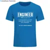 Män T-shirt Engineer Dad Definition Noun Rolig T Shirts Sommar bomull Harajuku Kortärmad Streetwear Svart T-shirt Kläder G1222