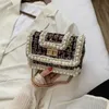 Popularne damskie w jesień Koreański styl Messenger Tkaniny Pearl Fashion Mała kwadratowa torba