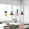 Nordique moderne Restaurant lustre chevet chambre Macarons couleur combinaison café Bar comptoir cordon lampes suspendues