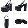 New 2021 Fashion Platform Wedge Women Pumps Spring Summer Black Slingback High heels Comfortable Thick sole Female Chunky Shoes K78