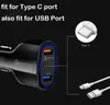 Chargeur de voiture 35W PD Type C Ports USB Chargeur rapide Adaptateur automatique 7A Charge rapide pour le nouvel iPhone Samsung Téléphone Android avec boîte de vente au détail