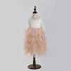 Retail Teenager Girls Maxi Long Cake Lace Dress for Year Kids Fluffy Wedding Flower Princess Party Costume 210529