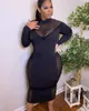 Robes décontractées grande taille femmes vêtements 2021 été tout match couleur pure tricoté maille tout match noir 5XL Ladie Sexy moulante fête