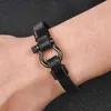 Jiayiqi mannen lederen armband rvs hoefijzer gesp casual armband 2020 nieuwe mode mannelijke sieraden cadeau