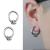 Clip on Ear Steel Painless Men's Stainless Fake Hoops Earrings for Teens Women Male Punk Cool Stuff Non Piercing Without Holes