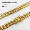 316L StainlSteel smycken högpolerad kubansk länk halsband för män Punk Curb Chain Dragon-Beard Clasp 61cm * 15mm x0509