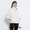 Mulheres Moda Oversized Grosso Quente Parkas Casaco de Manga Longa Pockets Drawstring Feminino Outerwear Chique Tops 210420