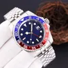 Business Mens Automatyczne zegarki mechaniczne 40 mm ceramiczne obudowa ze stali nierdzewnej Pasek ze stali nierdzewnej Czerwony i niebieski ramka wodoodporna Wodoodporna projekt Watch Watch Prezent