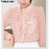 summer long sleeve dot ruffles women s shirt blouse for women blusas womens tops and blouses chiffon shirts top plus size 210412
