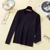 Women's Sweaters Lucyever Simple Knitted Black Sweater Women Fashion V-neck Long Sleeve Solid Shirt Woman 2021 Winter Casual Pullover Female