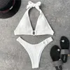 JRODIM Sexy Rings Bikini Female Swimsuit Women Swimwear Halter Brazilian Set Bather Bathing Suit Patchwork Biquini 210722