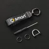 Portachiavi per Smart Fortwo Forfour 453 451 450 Logo Car Styling Portachiavi in pelle in fibra di carbonio Portachiavi personalizzati Linea sportiva Regalo Miri22