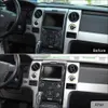 Carbon Fiber Center Console Panel Navigation Screen Cover Trim Bezel For Ford F150 Raptor 2009-2014 ABS 2PCS
