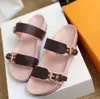 BOM DIA FLAT MULE 1A3R5M Cool Effortlessly Stylish Slides 2 Straps with Adjusted Gold Buckles Women Summer Slippers