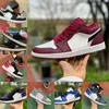 Wysokiej jakości 1 męskie buty do koszykówki niskie tropikalne światło Travis UNC Paris Noble Red Black Toe Ember Glow Bred Toe Retroes 1s damskie buty na deskorolkę