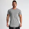 Muscleguys Plain Clothing Fitness T Shirt Men O-Neck T-shirt Bomull Bodybuilding Tee Shirts Slim Fit Tops Gym Tshirt Homme 210726