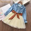 Mädchen Prinzessin Kleider Herbst Cartoon Bunny Kleid Nette Voile Outfits Süße Kinder Frühling Kleidung Anzüge 210429