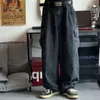 HOUZHOU Baggy Jeans Trousers Male Denim Pants Black Wide Leg Men's Loose Casual Korean Streetwear Hip Hop Harajuku 211108