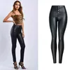 Hoge Taille PU Snake Skin Black Pants Dames Button Fly Skinny Broek Femme Herfst Winter Plus Fluwelen Lederen Coating Leggings 211124