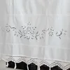 Pastoral handgjorda bomull vit gardiner spets blomma cortina virka ihålig ut gardin stångficka kök persienner dusch gardiner 210913