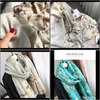 Wraps Hats, перчатки AESSORYRORSRONG 100PERCECT CASHMERE Cashmere Scarf Женщины напечатаны цветочные тонкие осень зима весенняя живопись большая мода большой размер S