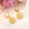 18 K Solid Fine Gold GF Dangle Chandelier Flower Drop Earrings Womengirllove Trendy Jewelry for AfricanarabMiddle Eastern G3010638